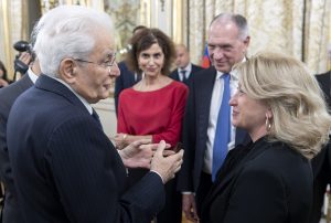 Il Presidente della Repubblica Sergio Mattarella e il Consigliere del Comitato Leonardo Cristina Bombassei